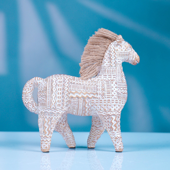 Figară cal din rășină, stil Nordic, pentru decorul casei — Material: Rășină; Categorie: Animale; Ambalaj: Carton; Sărbători potrivite cadouri: Crăciun, Ziua Mamei, Ziua Tatălui