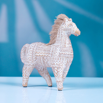 Figară cal din rășină, stil Nordic, pentru decorul casei — Material: Rășină; Categorie: Animale; Ambalaj: Carton; Sărbători potrivite cadouri: Crăciun, Ziua Mamei, Ziua Tatălui