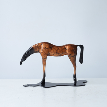 Set decor metalic cu micro peisaje în stil chinezesc nou – gravură și sculptură, decor pentru camera de ceai și sufragerie