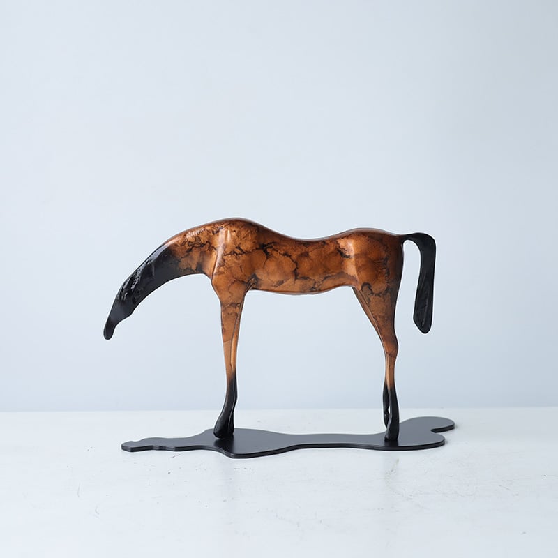 Set decor metalic cu micro peisaje în stil chinezesc nou – gravură și sculptură, decor pentru camera de ceai și sufragerie