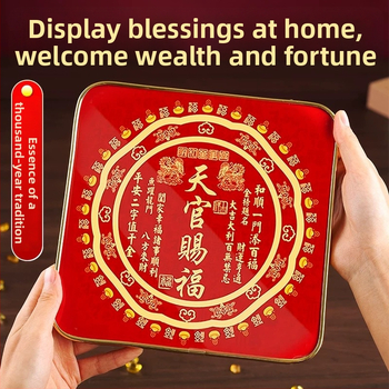 Ornament de masă cu binecuvântare pentru bogăție, Qilin, material PVC, stil modern minimalist, imprimare