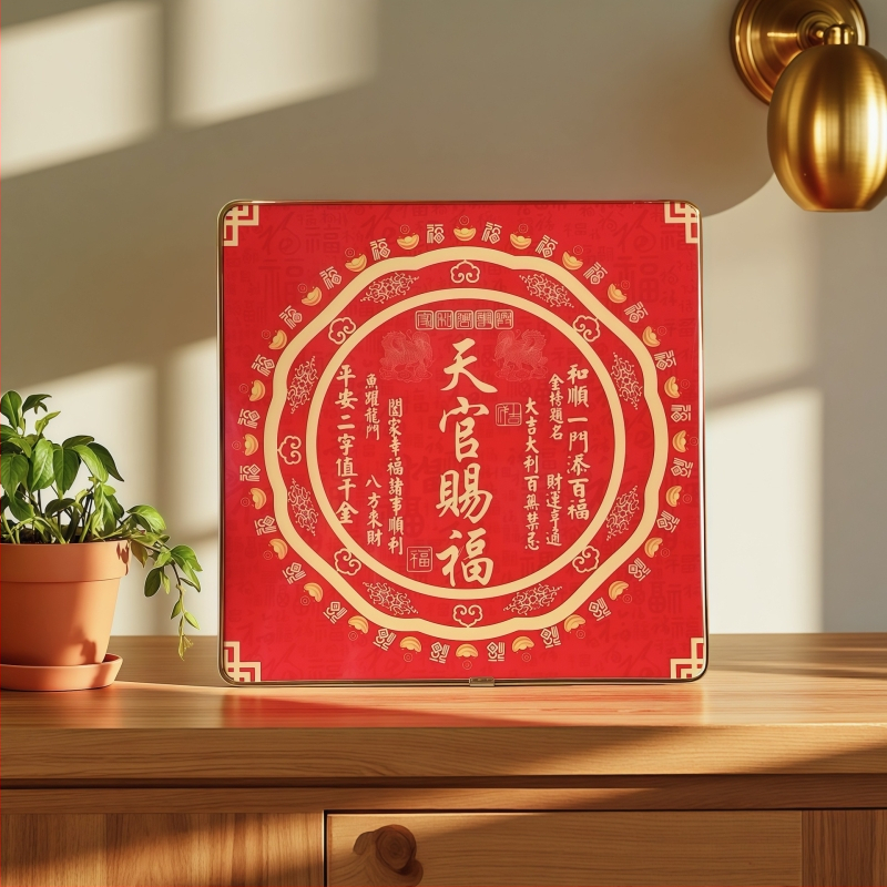 Ornament de masă cu binecuvântare pentru bogăție, Qilin, material PVC, stil modern minimalist, imprimare