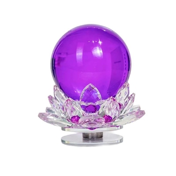 Ornament de birou din sticlă cu bază rotativă de lotus, stil Nordic, gravură, Fleivitz