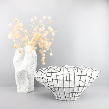 Keramička vaza – nordijski minimalistički dizajn s teksturom školjke; Brand: Super Jie; Materijal: keramika; Pakiranje: karton