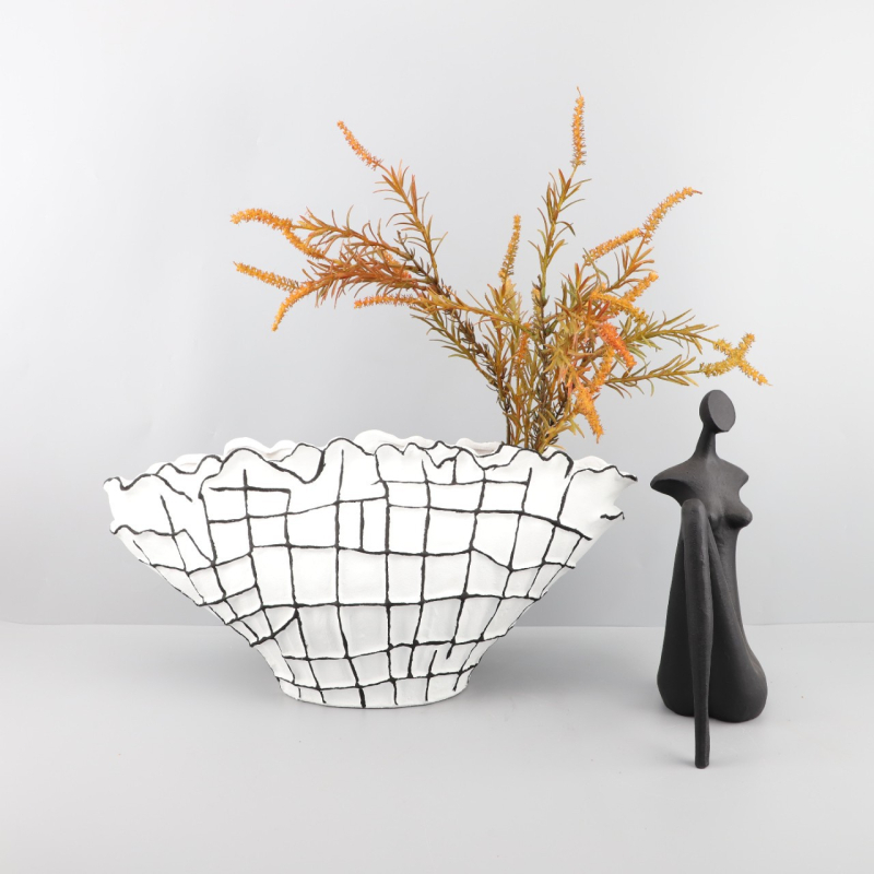 Keramička vaza – nordijski minimalistički dizajn s teksturom školjke; Brand: Super Jie; Materijal: keramika; Pakiranje: karton