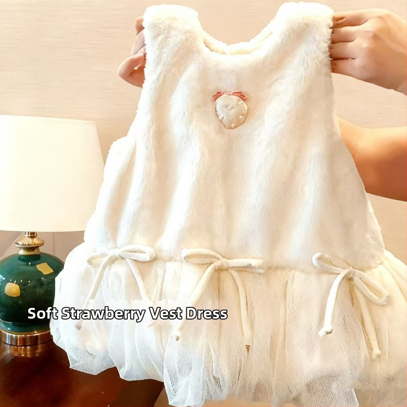 Set de rochie pentru fetițe în stil prințesă, cu top fără mâneci; material bumbac-amestec (80% bumbac, 10% elastan, 10% poliester); fustă în A-line cu bretele; culoare solidă; finisaj moale