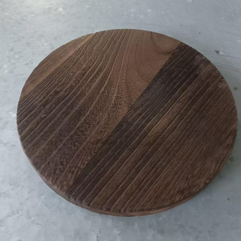 Κύκλικος δίσκος από μασίφ ξύλο – χαραγμένη επιφάνεια, δυνατή προσαρμογή, μοντέρνο στυλ