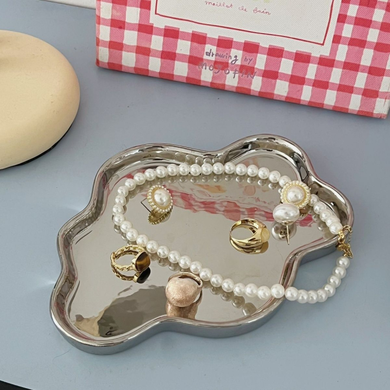 Keraamiline ehtees kuvamise plaat pilvede kaunistusega, Korea stiilis, sissepääsu taldrik ja võtmete hoidmine