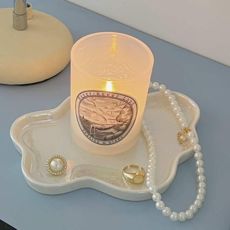 Keraamiline ehtees kuvamise plaat pilvede kaunistusega, Korea stiilis, sissepääsu taldrik ja võtmete hoidmine