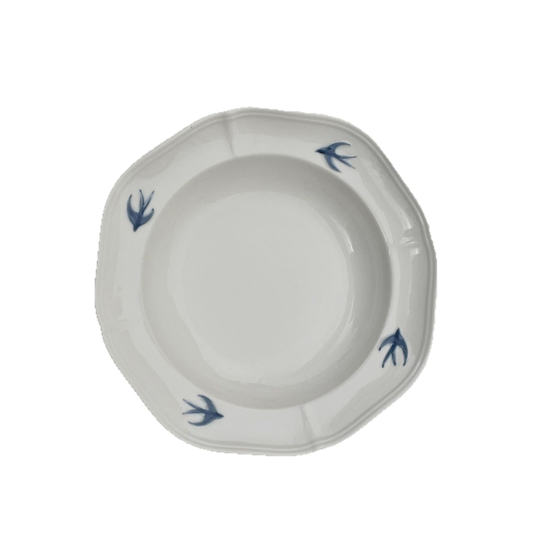 Tanjur - ručno crtani motiv životinje, okrugli porculan, moderni jednostavni stil
