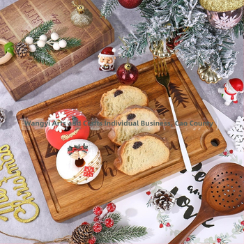 Puidust akatsiapuit jõululauad serveerimiseks ja juustulauaks | Logoga kohandatav | Deli laud | Modernne minimalistlik stiil