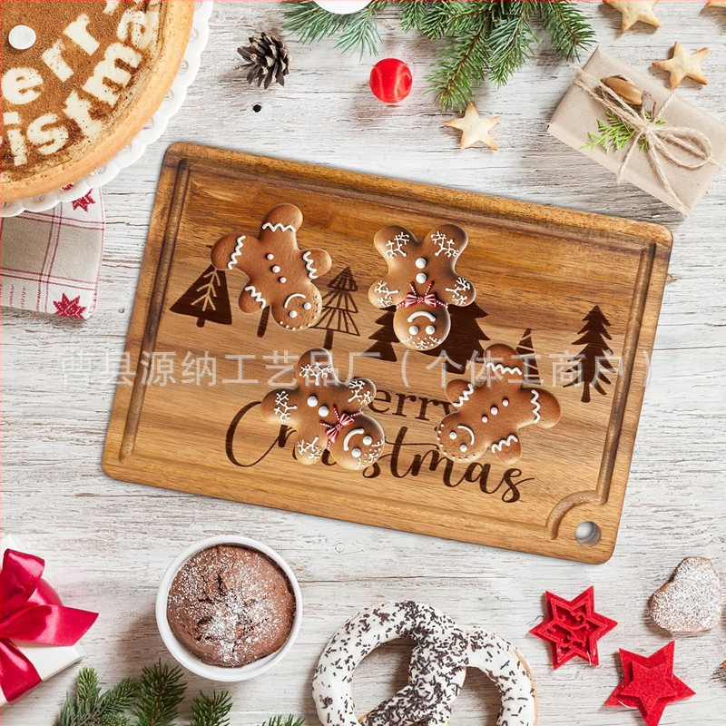 Puidust akatsiapuit jõululauad serveerimiseks ja juustulauaks | Logoga kohandatav | Deli laud | Modernne minimalistlik stiil