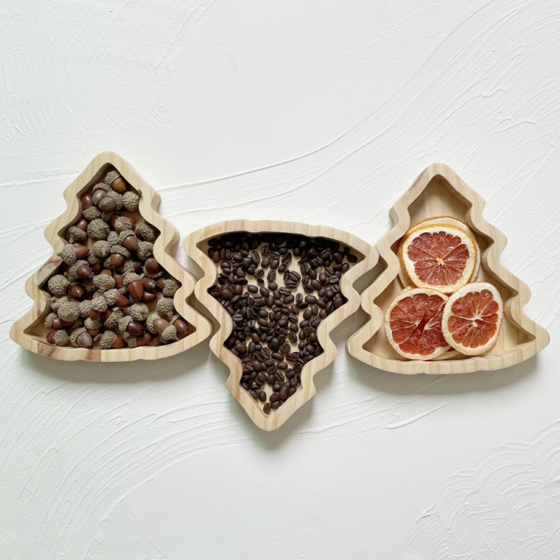 Tavă de depozitare din lemn pentru brad în stil japonez-nordic — design simplu și modern, construcție cu un singur strat, finisaj de suprafață diferit