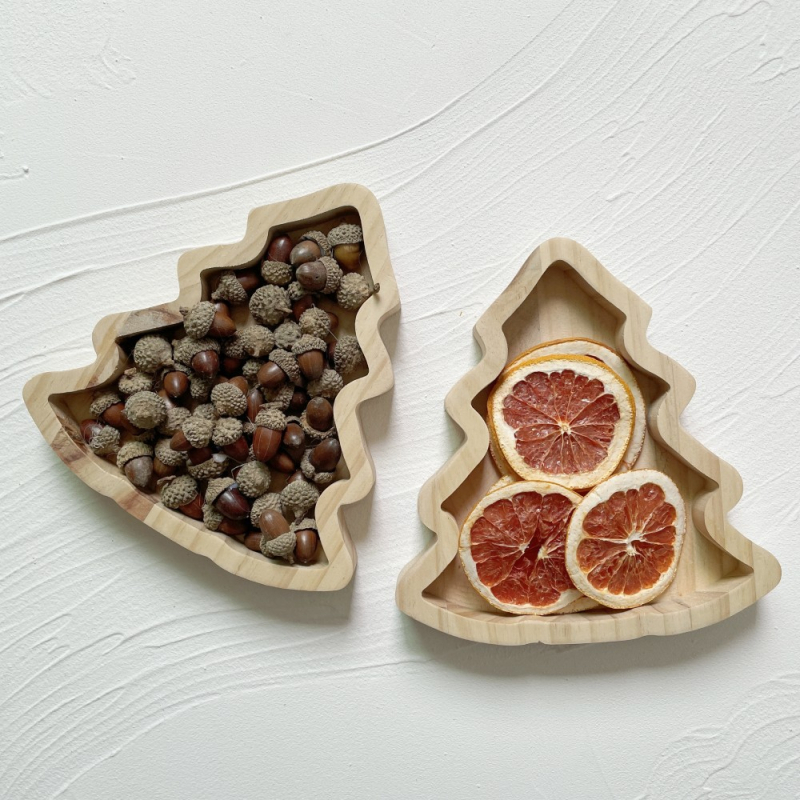 Tavă de depozitare din lemn pentru brad în stil japonez-nordic — design simplu și modern, construcție cu un singur strat, finisaj de suprafață diferit