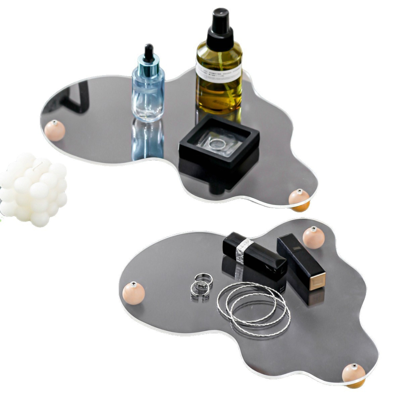 Suport acrilic pentru deserturi – stil european, farfurie de tort în formă de nor, cu bază din lemn