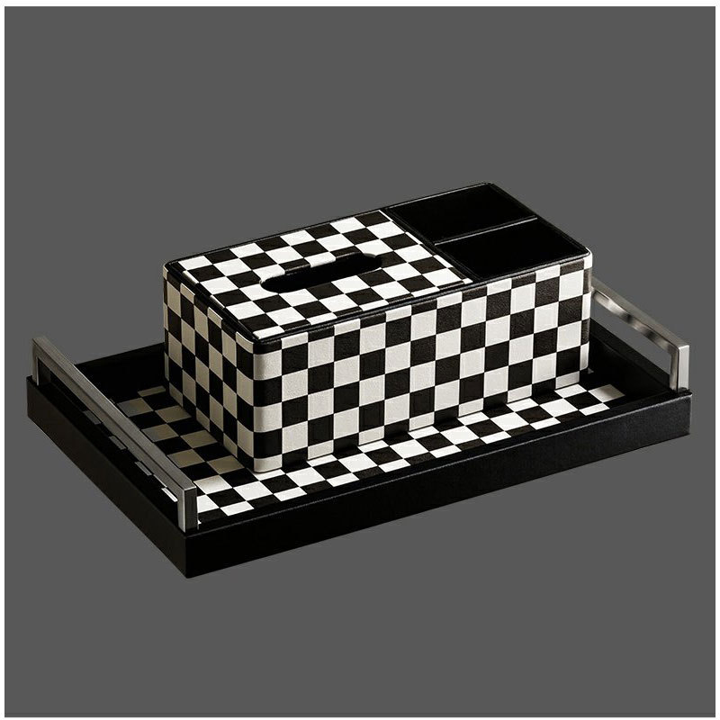 Νορδικός δίσκος τραπεζιού από τεχνητό δέρμα — προσαρμόσιμος, χειροποίητος με επίστρωση ηλεκτροπλατίωσης; οργάνωση εισόδου και δίσκος μακιγιάζ για γραφείο