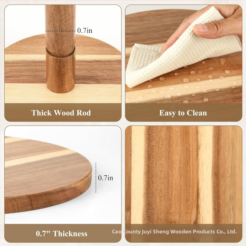 Puidust kolmetasandiline cupcake-demonstratsioonialus, lauale eemaldatav dekoratsioon, logoga kohandatav