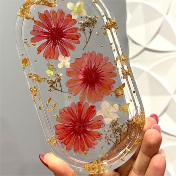 Κυκλικός δίσκος από ρητίνης με δείγμα λουλουδιού, ιαπωνικός μινιμαλισμός, χειροποίητο, διακόσμηση σπιτιού σε στυλ μοντέρνας τέχνης