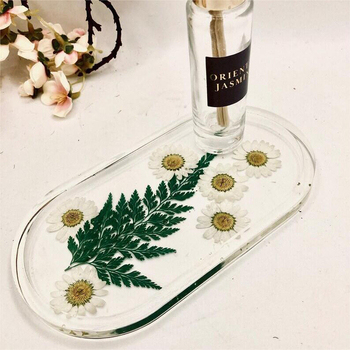 Κυκλικός δίσκος από ρητίνης με δείγμα λουλουδιού, ιαπωνικός μινιμαλισμός, χειροποίητο, διακόσμηση σπιτιού σε στυλ μοντέρνας τέχνης