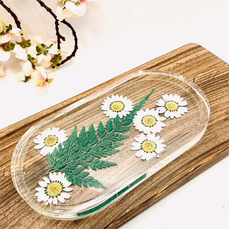 Κυκλικός δίσκος από ρητίνης με δείγμα λουλουδιού, ιαπωνικός μινιμαλισμός, χειροποίητο, διακόσμηση σπιτιού σε στυλ μοντέρνας τέχνης