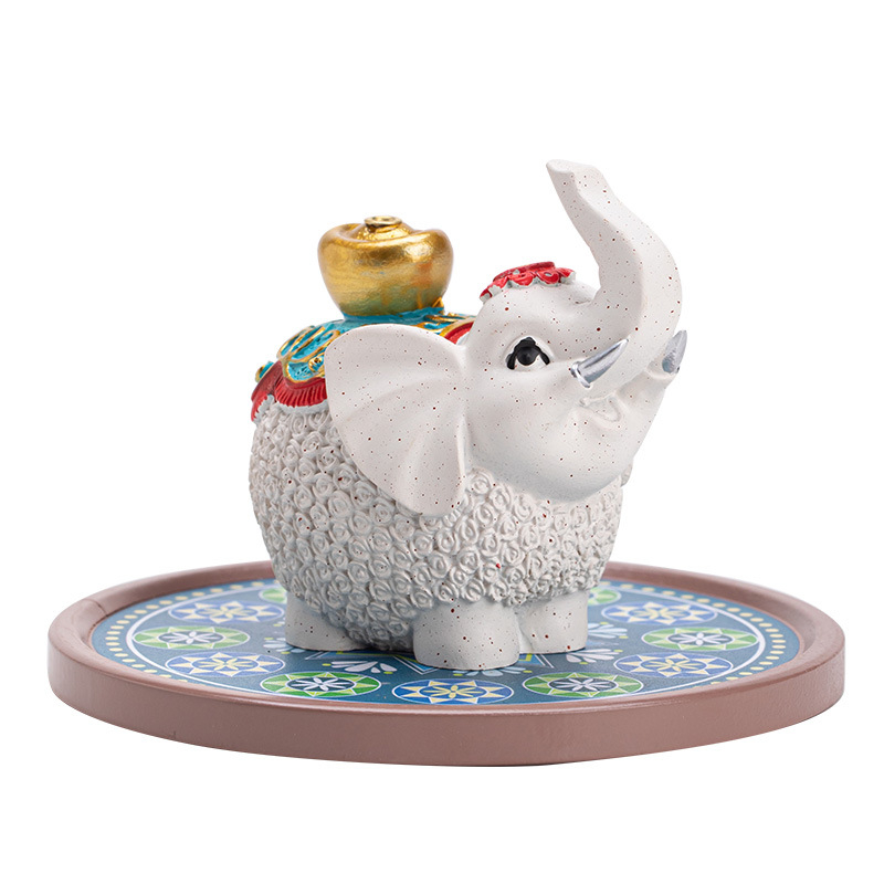 Elefanta smaržu turētājs - sveķu materiāls; izcelsme Dehua, Quanzhou; zīmols Jiyu Ceramics; stils mūsdienu minimālisms.