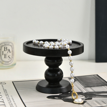 Yixuan Drevený Vysoký Podnos na Vchod – Retro INS Štýl, Displej Šperkov a Aromaterapie, Ukladanie, Kartónové Balenie