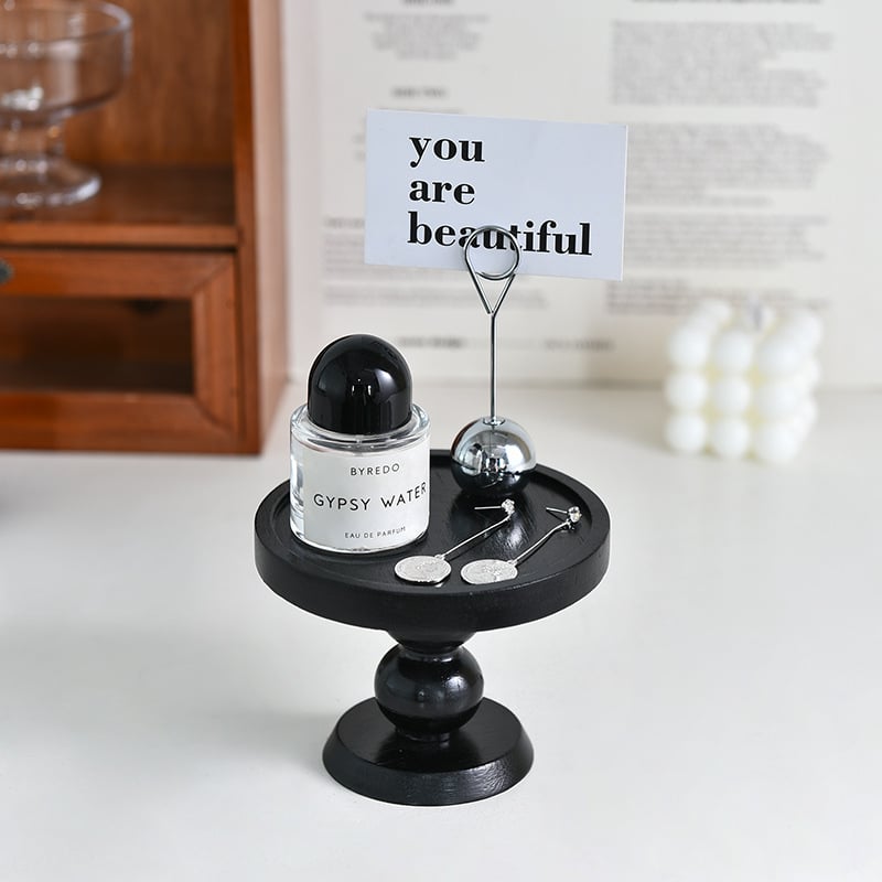 Yixuan Drevený Vysoký Podnos na Vchod – Retro INS Štýl, Displej Šperkov a Aromaterapie, Ukladanie, Kartónové Balenie