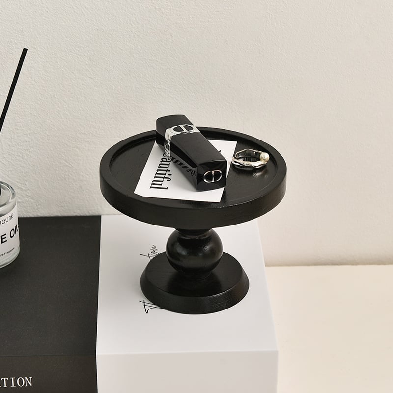 Yixuan Drevený Vysoký Podnos na Vchod – Retro INS Štýl, Displej Šperkov a Aromaterapie, Ukladanie, Kartónové Balenie