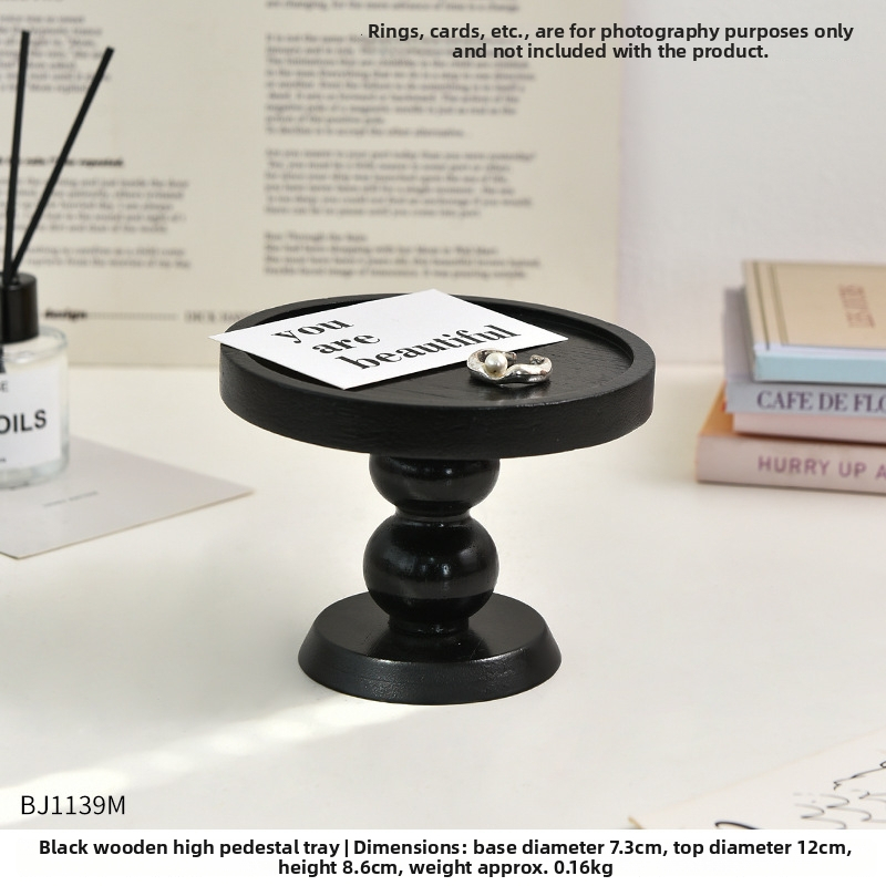 Yixuan Drevený Vysoký Podnos na Vchod – Retro INS Štýl, Displej Šperkov a Aromaterapie, Ukladanie, Kartónové Balenie