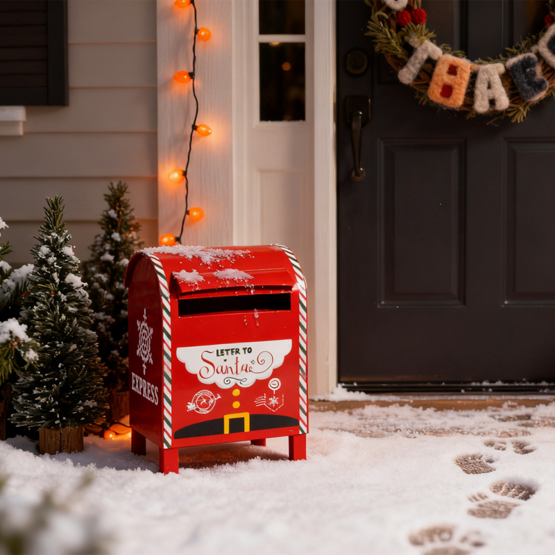 Ornament din fier – cutie poștală de Crăciun pentru uși, interior și exterior