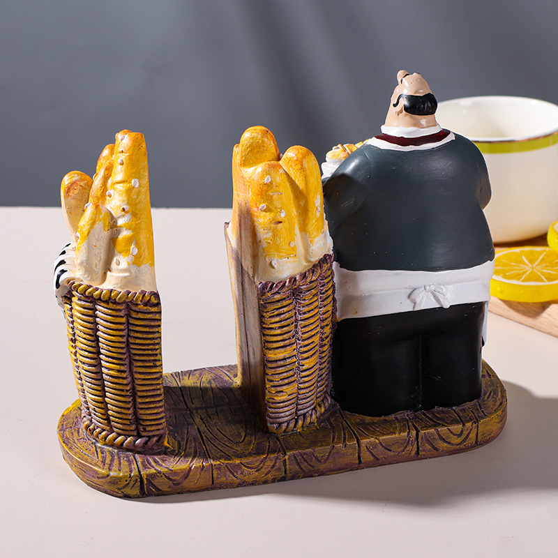 Suport pentru șervețele cu siluetă de bucătar-bar, ornament decorativ european, material: rășină sintetică, stil: modern minimalist, ambalaj: carton