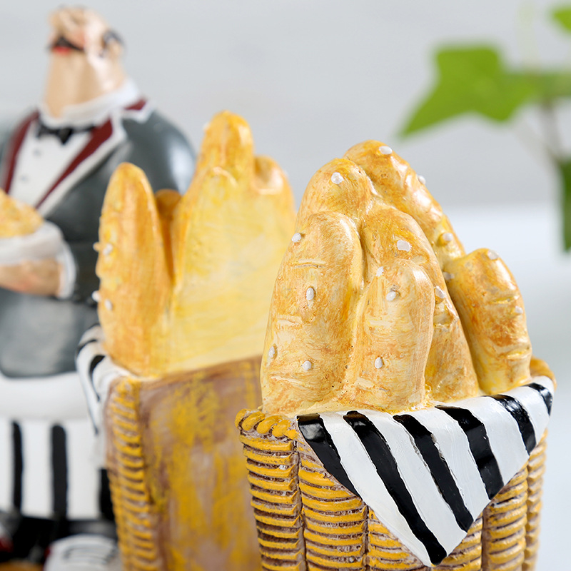 Suport pentru șervețele cu siluetă de bucătar-bar, ornament decorativ european, material: rășină sintetică, stil: modern minimalist, ambalaj: carton