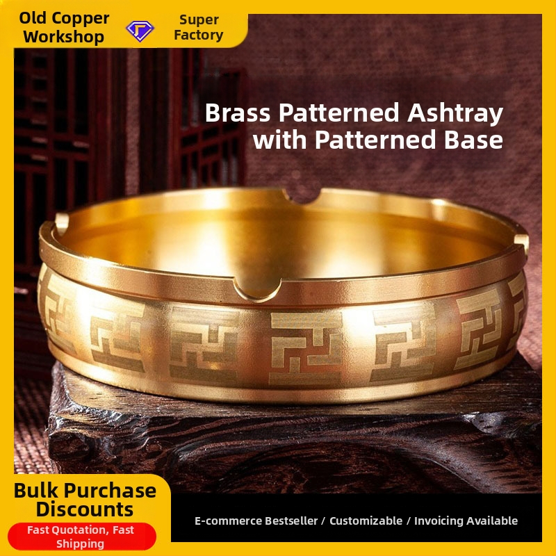 Hrubší mosadzový popolník, čínske štýl stolová dekorácia