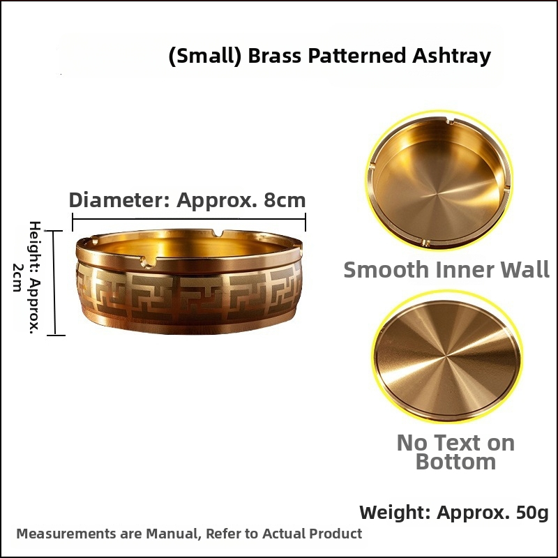 Hrubší mosadzový popolník, čínske štýl stolová dekorácia