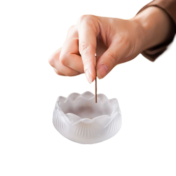 Üvegből készült lótusz illatosító tartó – beltéri használatra, új kínai stílus, ragasztó kivitel, üzleti ajándék