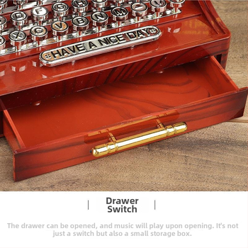 Ретро музикална кутия с пишеща машина и настолен проектор – пластмасова, класически стил, декор за бар и кафене