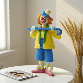 Figura klauna od smole za barsku stolnu ploču - moderni minimalistički stil, pogodna za rođendan ili zabavu.