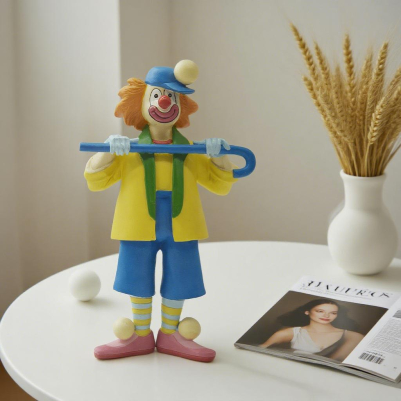 Figura klauna od smole za barsku stolnu ploču - moderni minimalistički stil, pogodna za rođendan ili zabavu.