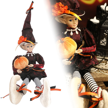 Halloween jelenethez dekorrekvizítumok: elf figurák, szellem, tök és boszorkány — aranyos dekorációk, stílus 20715165351