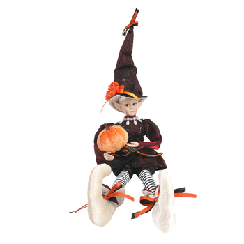 Halloween jelenethez dekorrekvizítumok: elf figurák, szellem, tök és boszorkány — aranyos dekorációk, stílus 20715165351