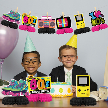 Ornament de birou din hârtie, în stil disco/retro, pentru petrecere de ziua ta (80s-90s) — material: hârtie; utilizare: decor pentru petreceri; ocazii: ziua, petrecere disco, decor bar