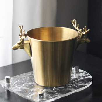 Fém őz fej formájú jégvödör – könnyű luxus, modern művészet stílusú dekoráció, otthonra, bárba, szállodába és lounge-hoz