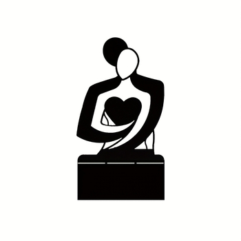 Artă de perete geometrică din fier: cuplu îmbrățișat, decor pentru casă, cafenea, bar sau hotel