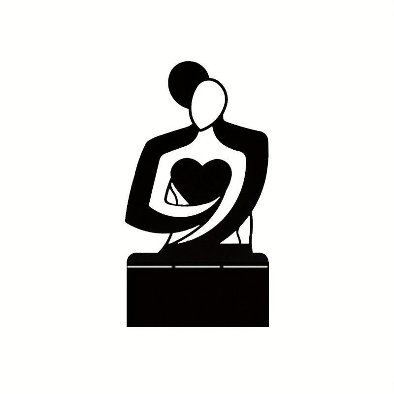 Artă de perete geometrică din fier: cuplu îmbrățișat, decor pentru casă, cafenea, bar sau hotel