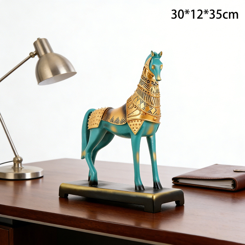 Ornament cal din rășină cu aspect bronz pentru decor de acasă, vilă și bar