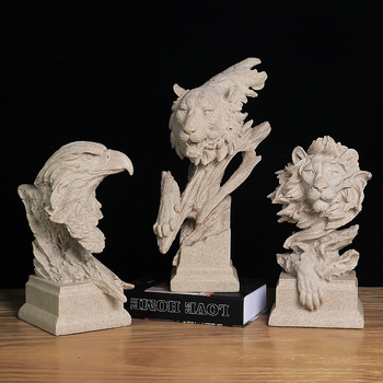 Figurină cu cap de animal, în stil nordic, din rășină sintetică, ambalaj din carton, nu este cadou