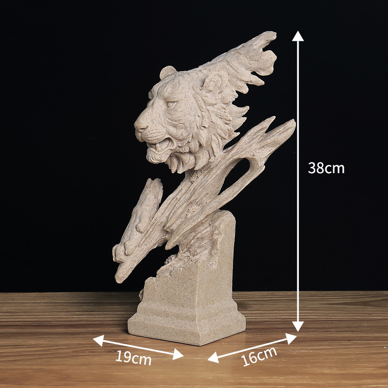 Figurină cu cap de animal, în stil nordic, din rășină sintetică, ambalaj din carton, nu este cadou