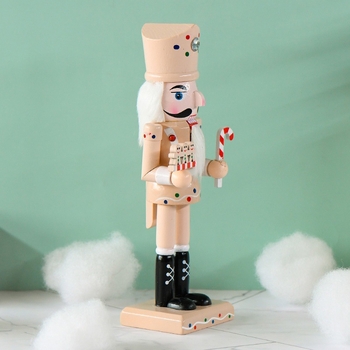 Ornament din lemn Nutcracker Soldier – lemn de lotus, brand Yiheng; decor pentru casă/birou; cadou pentru prieteni și colegi