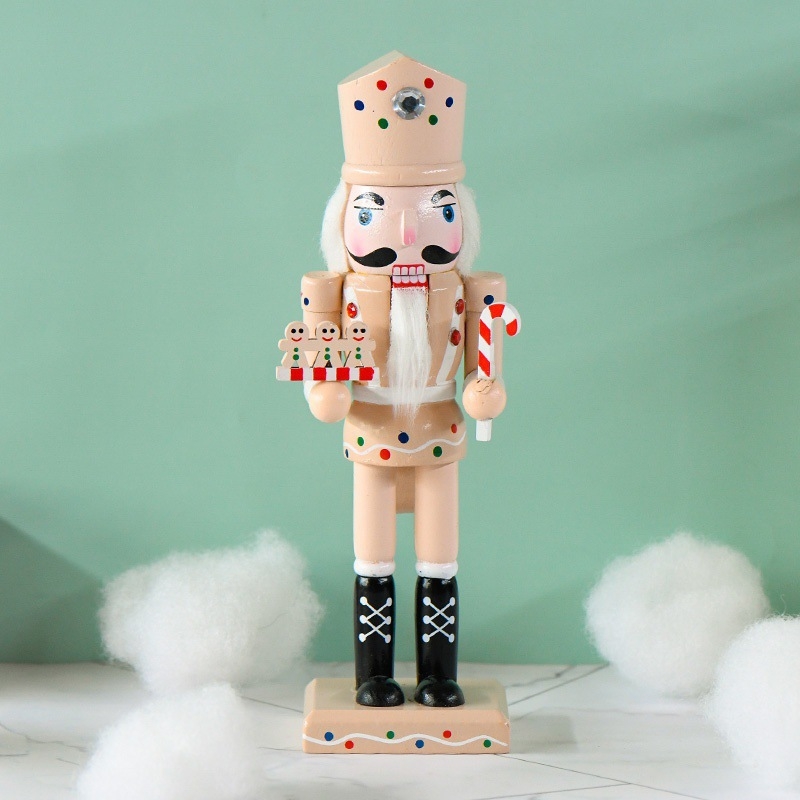 Ornament din lemn Nutcracker Soldier – lemn de lotus, brand Yiheng; decor pentru casă/birou; cadou pentru prieteni și colegi