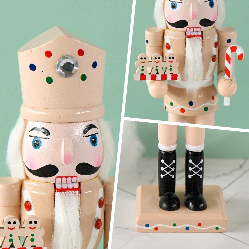 Ornament din lemn Nutcracker Soldier – lemn de lotus, brand Yiheng; decor pentru casă/birou; cadou pentru prieteni și colegi